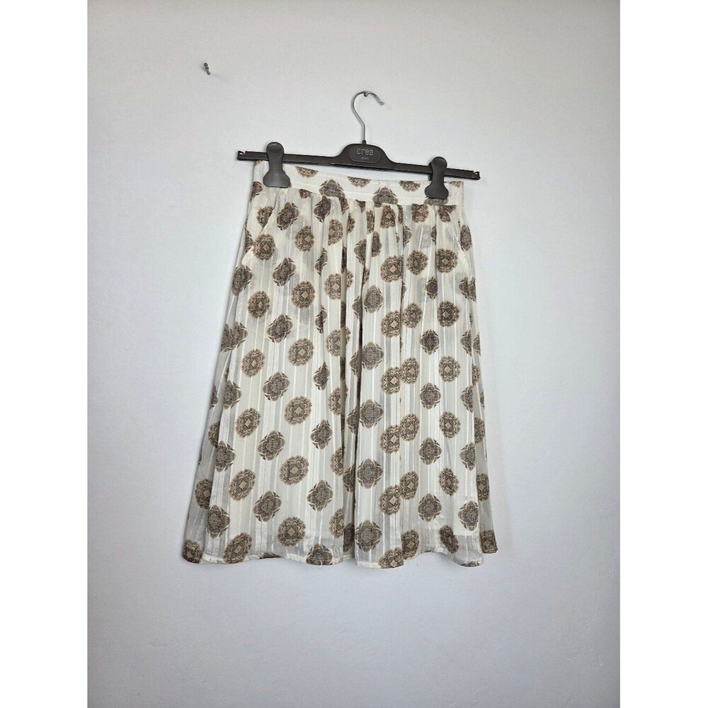Mikarose Pleated Skirt Gold Medallion Print Classy Elegant Old Money Twee Small